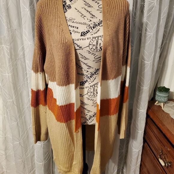 Sweet n Sinful colorblock cardigan sz lg - Picture 1 of 6